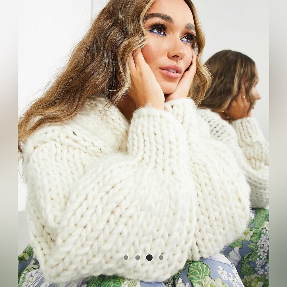 ASOS Chunky Knit Cardigan Cream